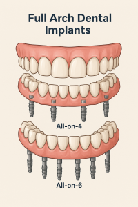 full arch dental implants, all-on-4, all-on-6