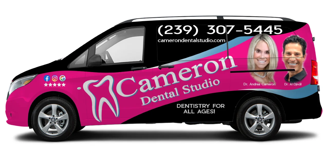 Cameron Dental Studio Van with wrap